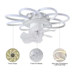 54cm 7 - Blade LED Dimmable Ceiling Fan with Remote Control and APP