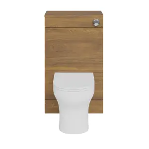 GoodHome Imandra Walnut effect Freestanding Toilet cabinet (H)840mm (W)500mm