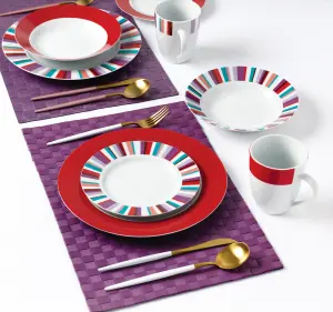 24pc Mix and Match Stripe Dinner Set