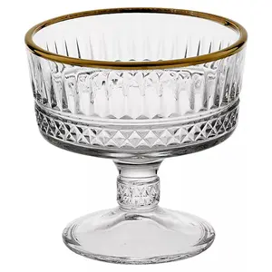 Queensway Home & Dining 10cm Diameter 6 Pcs Glass Dessert Bowls Ice Cream Fruit Cocktail Pudding Footed Dessert Cups