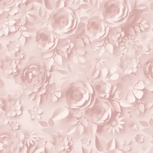 Muriva Pink Floral 3D effect Embossed Wallpaper