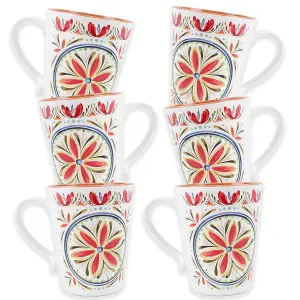 Purely Home Mediterranean Melamine Mugs - Set of 6