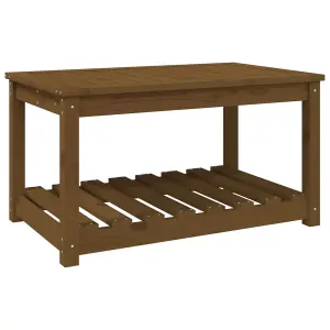 Berkfield Garden Table Honey Brown 82.5x50.5x45 cm Solid Wood Pine