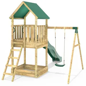 Rebo Modular Wooden Climbing Frame Adventure Playset - Swing Wychwood