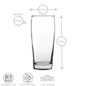 LAV - Bardi Classic Beverage Glasses - 370ml - Pack of 6