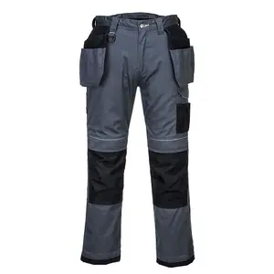 Portwest PW3 Holster Work Trousers Zoom Grey/Black & Knee Pads - 34R