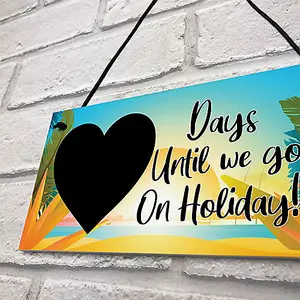 Red Ocean Days Until Holiday Countdown Plaque - Holiday Essentials For Women - Home Decor Hanging Summer Sign