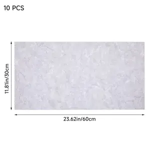 Set of 10 Marble Effect Wall Stickers Waterproof Peel and Stick Panels for Bathroom & Living Room