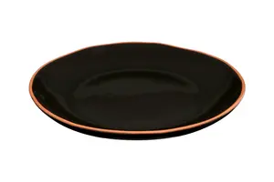 Maison by Premier Black Glazed Terracotta Calisto Dinner Plate