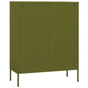 vidaXL Storage Cabinet Olive Green 80x35x101.5 cm Steel