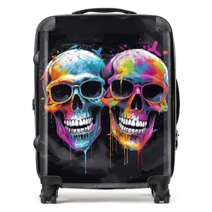 Splashart Happy Skeletons In Glasses Suitcase - Large