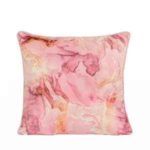 4 Pack Marble Matte Velvet Cushion Covers, Blush - 45 x 45cm