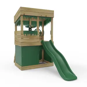 Rebo Children's Wooden Lookout Tower Playhouse with 6ft Slide