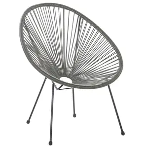 Set of 2 Garden Chairs ACAPULCO II PE Rattan Dark Grey