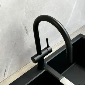 Liquida W19BL Single Lever Pull Out Head Black Kitchen Mixer Tap