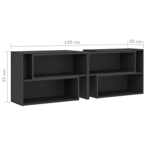 Berkfield TV Cabinet Grey 149x30x52 cm Engineered Wood