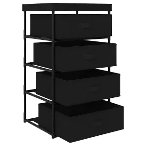 Berkfield Storage Rack with 4 Fabric Baskets Steel Black