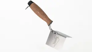 Toolty Corner Lining External Angled Trowel with Cork Handle 80x60mm Stainless Steel for Plastering Finishing DIY