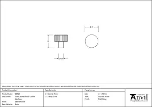 From The Anvil Satin Chrome Judd Cabinet Knob - 25mm (No rose)