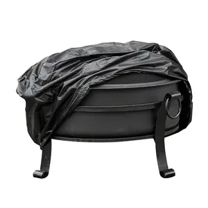 Durable Outdoor Fire Pit Cover for ys12101 - Black PVC, Water Resistant 880mm x 460mm