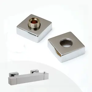 Nes Home Square Metal Bathroom Bar Shower Fitting Kit S-union Reducer Concealing Plates