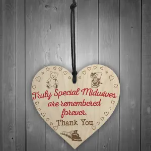 Red Ocean Special Midwife Midwives Remembered Thank You Gift Nurse Hanging Plaque Baby Sign