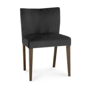 Caserta Upholstered Dining Chair (Set of 2) Gun Metal / Dark Oak