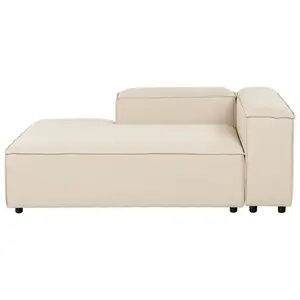 Right Hand Fabric Chaise Lounge Beige ARDAL