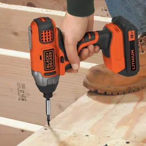 Black & Decker 18V Li-ion Cordless Combi drill & impact driver (2 x 1.5Ah) - BCK25S2S-GB