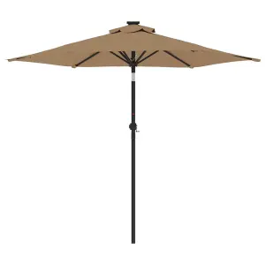 Berkfield Garden Parasol with Steel Pole Taupe 225x225x212 cm