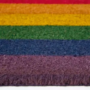 Homescapes Coir Doormat Rainbow Pride Flag, 40 x 60 cm