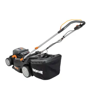 WORX WG737E 40V 37cm Cordless Brushless Lawn Mower with 2 x 4.0Ah Batteries & Charger