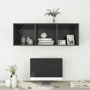 Berkfield Wall-mounted TV Cabinet Grey 37x37x107 cm Engineered Wood