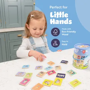 Blueys Memory Game for Kids - Matching Game with Bluey & Friends - Fun Family Travel Game - Compact & Portable Design