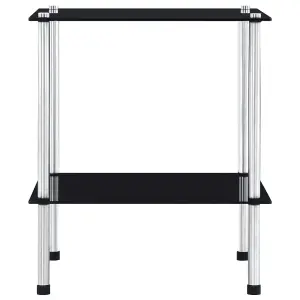 Berkfield 2-Tier Shelf Black 40x40x47 cm Tempered Glass