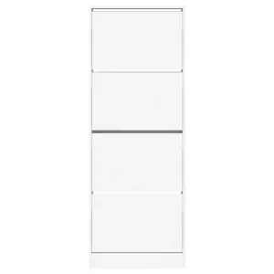 Shoe Cabinet White 60x21x163.5 cm Engineered Wood