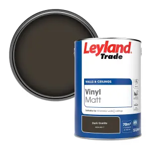 Leyland Trade Vinyl Matt Walls & Ceilings Emulsion Paint Dark Granite (PPG1005-7) 5L