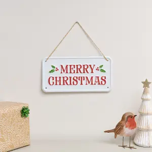 Melody Maison Red, White and Green Merry Christmas Decorative Sign