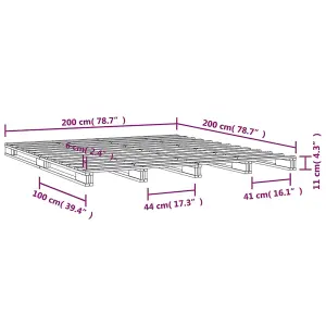 Berkfield Pallet Bed Grey 200x200 cm Solid Wood Pine