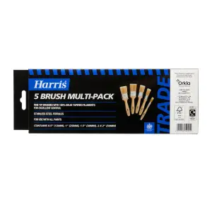 Harris Trade Emulsion & Gloss Fine tip Paint brush, Pack of 5