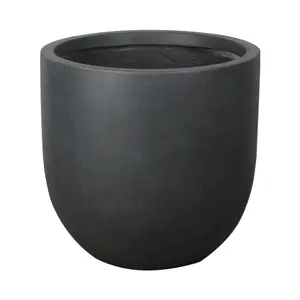 Verve Ammer Matt Dark grey Fibreclay Plant pot (Dia) 28cm, (H)28cm, 15L