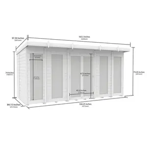 14ft x 7ft Pent Summer House (Full Height Window)