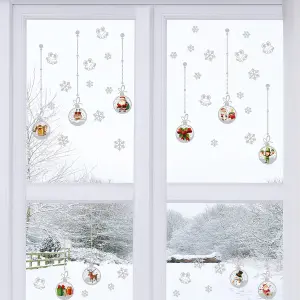 Walplus Matt Silver Christmas Ornaments Window Clings Rooms Décor