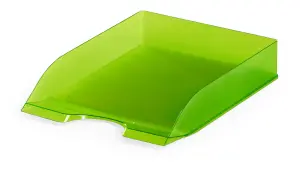 Durable Translucent Stackable Letter Tray Document Paper File - A4+ Clear Green