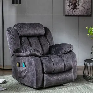 Power Massage Lift Recliner Chair with Heat & Vibration for Elderly, Antiskid Fabric Sofa Contempoary Overstuffed Design