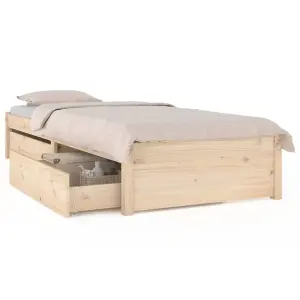 Berkfield Bed Frame with Drawers 90x190 cm 3FT Single