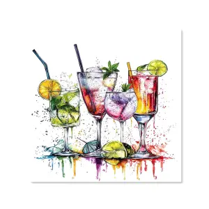 Vibrant Cocktail Splash Premium Glass Kitchen Splashback W700mm x H650mm