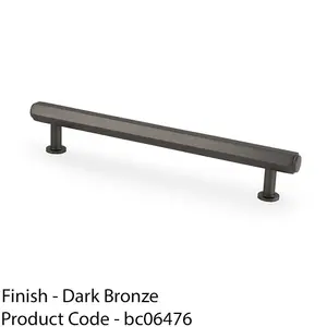 Industrial Hex T Bar Pull Handle - Dark Bronze 160mm Centres Kitchen Cabinet