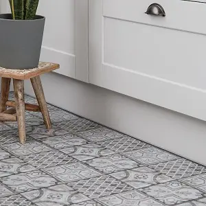 d-c-fix Moroccan Grey Self Adhesive Vinyl Floor Tiles Pack of 22 (2sqm)