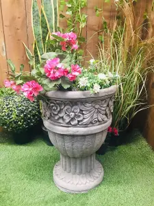 Flower design Stone cast Garden Vase